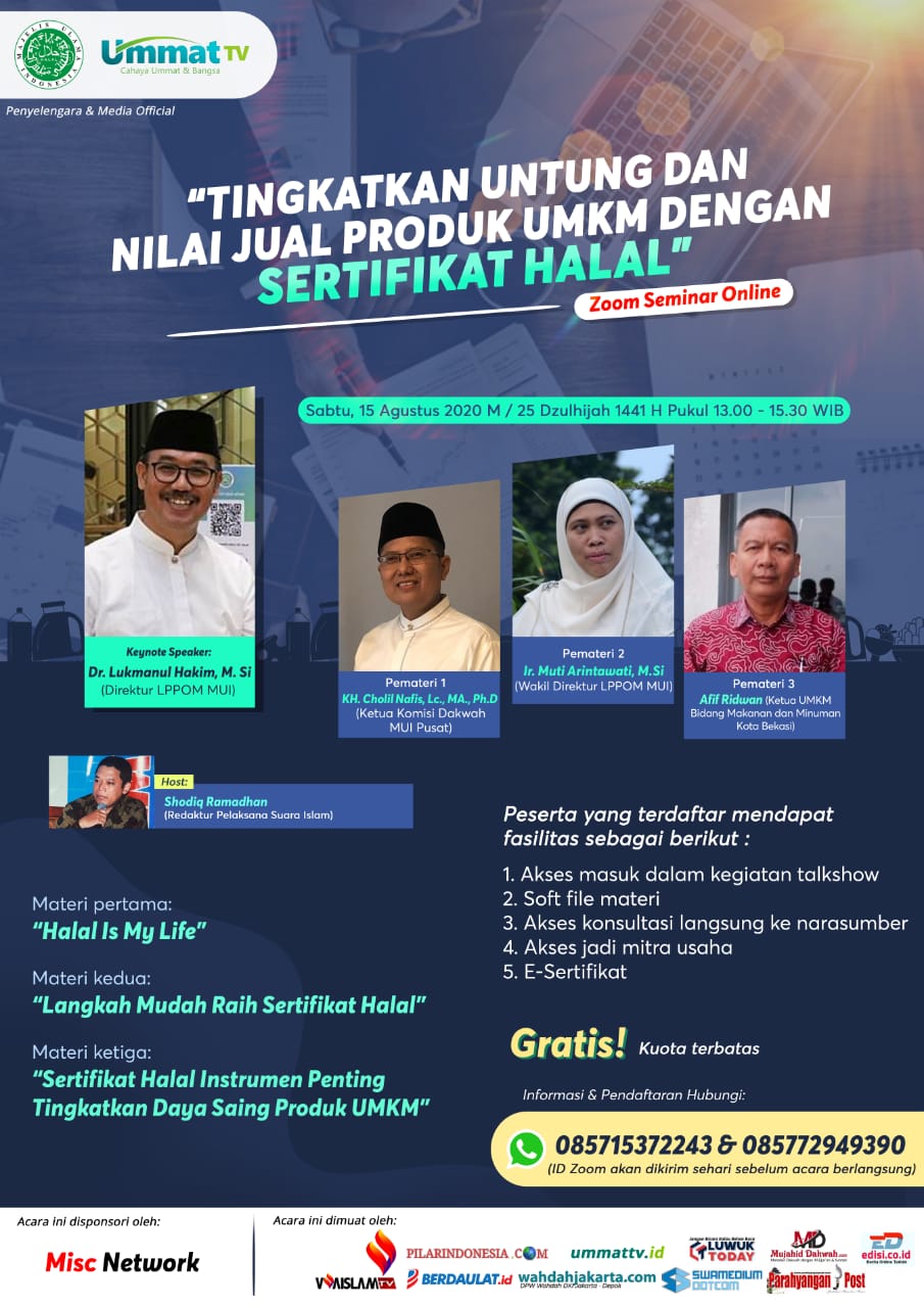 Ikuti Gratis, Webinar Cara Mudah Raih Sertifikat Halal Bagi UMKM